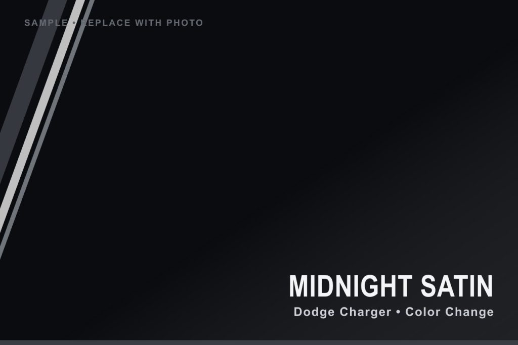 Dodge Charger wrapped in satin black with red accents by MAC DESIGNS